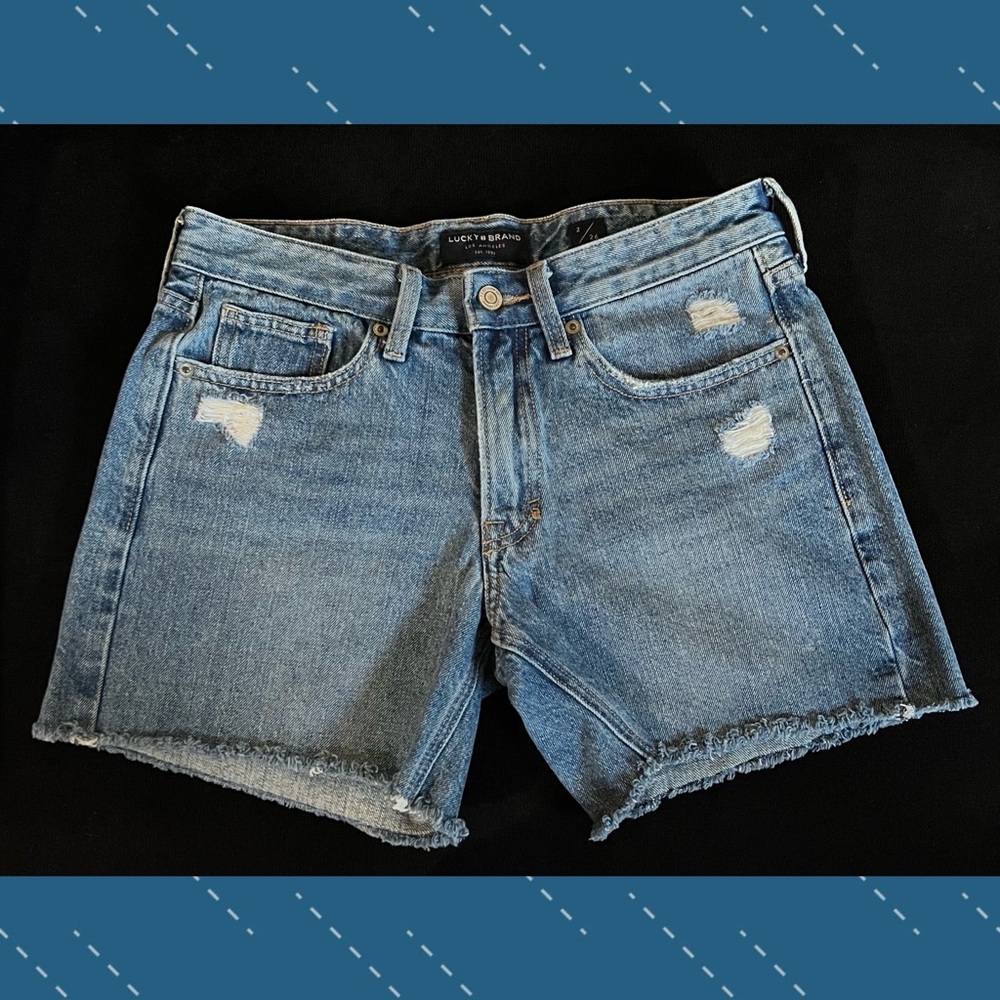 Lucky Brand Blue Distressed Jean Shorts